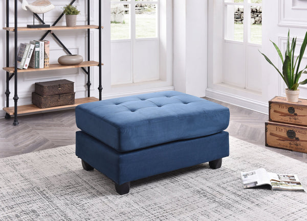 English Elm Stylish Microfiber Ottoman with Modern Profile, Easy-Clean Fabric, Compact 19"H x 38"W x 26"D Comfort Seating Navy Blue 27 L x 38 W x 16 H B078108353