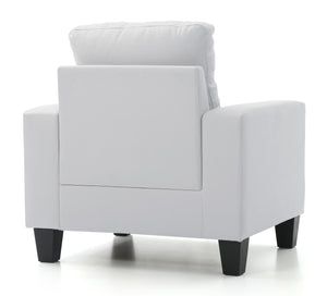 English Elm Elegant Newbury Club Chair with Pocketed Coil Support and Dacron Foam Comfort, KD Design for Small Spaces White 20 L x 30 W x 21 H B078108254