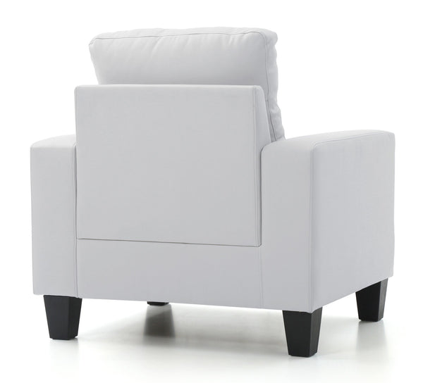 English Elm Elegant Newbury Club Chair with Pocketed Coil Support and Dacron Foam Comfort, KD Design for Small Spaces White 20 L x 30 W x 21 H B078108254