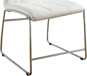 English Elm White Leatherette Counter Height Dining Chairs Set of 2 with Polished Chrome Legs B011136661