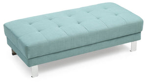 English Elm Stylish Teal Upholstered Bench Ottoman for Living Room Seating and Everyday Use B078108250