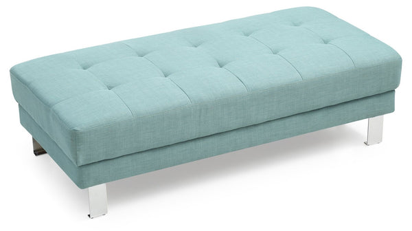 English Elm Stylish Teal Upholstered Bench Ottoman for Living Room Seating and Everyday Use B078108250