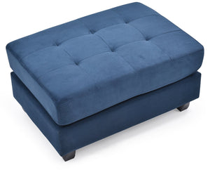 English Elm Stylish Microfiber Ottoman with Modern Profile, Easy-Clean Fabric, Compact 19"H x 38"W x 26"D Comfort Seating Navy Blue 27 L x 38 W x 16 H B078108353