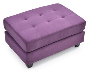 English Elm Vibrant Purple Microfiber Ottoman 19"H x 38"W x 26"D – Contemporary Compact Accent Seat, Lightweight, Assembly Required B078108357
