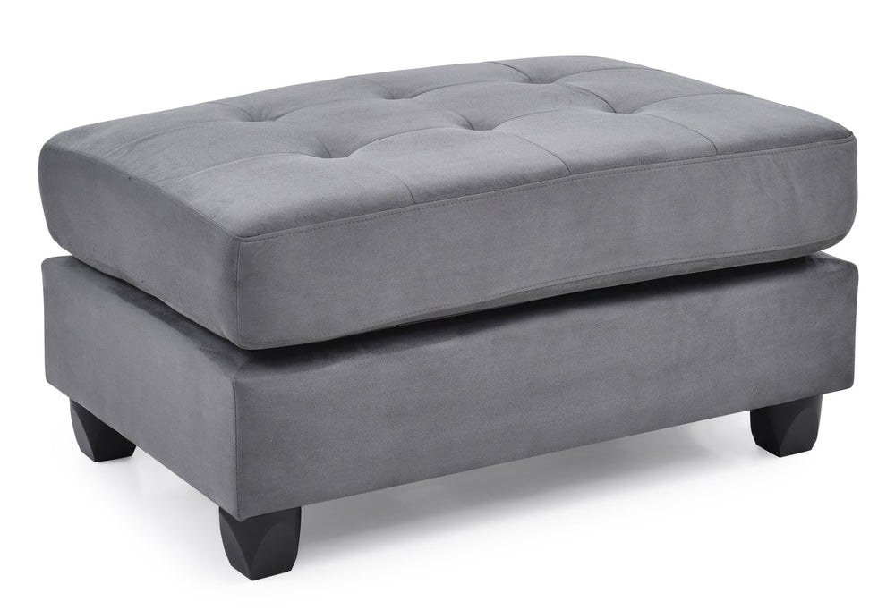 English Elm Stylish Microfiber Ottoman with Modern Profile, Easy-Clean Fabric, Compact 19"H x 38"W x 26"D Comfort Seating Gray 27 L x 38 W x 16 H B078108355
