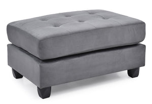 English Elm Stylish Microfiber Ottoman with Modern Profile, Easy-Clean Fabric, Compact 19"H x 38"W x 26"D Comfort Seating Gray 27 L x 38 W x 16 H B078108355