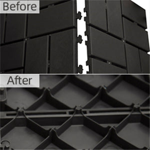English Elm Patio Interlocking Composite Deck Tiles Waterproof Drainage Grid for Balcony or Backyard Gray W1859P184896