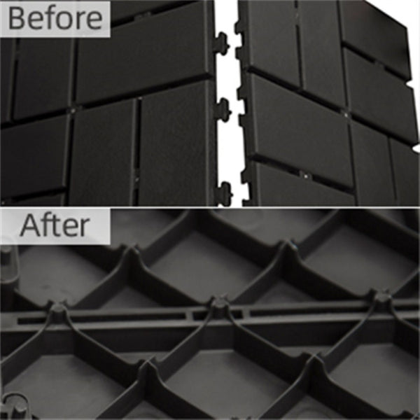 English Elm Patio Interlocking Composite Deck Tiles Waterproof Drainage Grid for Balcony or Backyard Gray W1859P184896