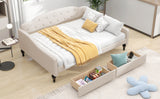 Hearth and Haven Full Size Upholstered Tufted Daybed with Two Drawers GX001326AAA