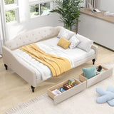 Hearth and Haven Full Size Upholstered Tufted Daybed with Two Drawers GX001326AAA