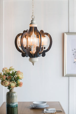 English Elm 3 Light Whitewash Fir Wood Drum Chandelier Iron Accents Farmhouse Foyer Dining W2078137030