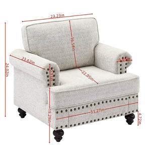 English Elm 82" Chenille Two Seat Loveseat with Nailhead Trim Plush Foam Living Room Sofa W1708S00026