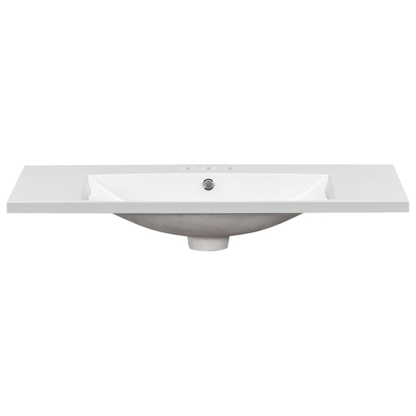 English Elm [sink Only] 36 Inch Wide Resin Bathroom Vanity Basin with Rectangular Low Profile Design WF297188AAC