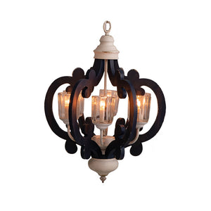 English Elm 3 Light Whitewash Fir Wood Drum Chandelier Iron Accents Farmhouse Foyer Dining W2078137030