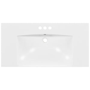 English Elm [sink Only] 36 Inch Wide Resin Bathroom Vanity Basin with Rectangular Low Profile Design WF297188AAC