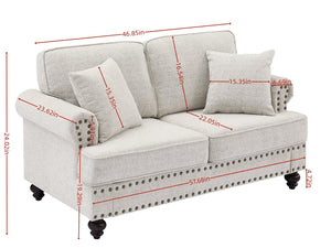 English Elm 82" Chenille Two Seat Loveseat with Nailhead Trim Plush Foam Living Room Sofa W1708S00026