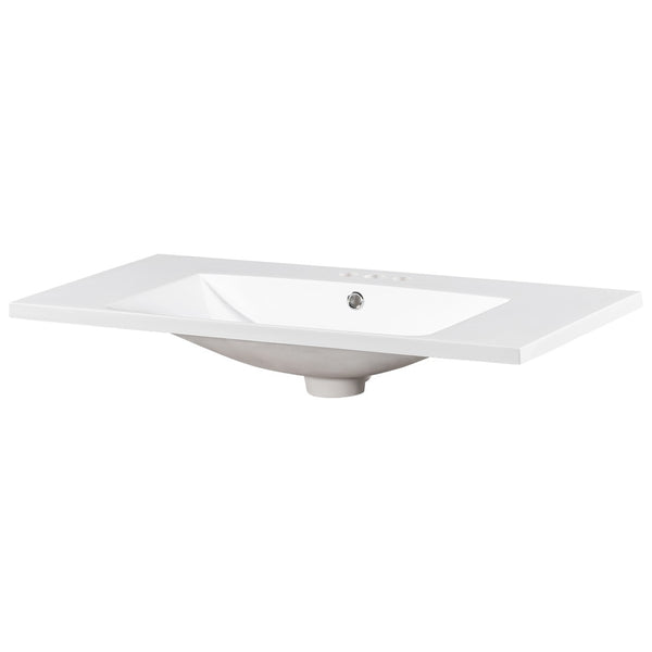 English Elm [sink Only] 36 Inch Wide Resin Bathroom Vanity Basin with Rectangular Low Profile Design WF297188AAC