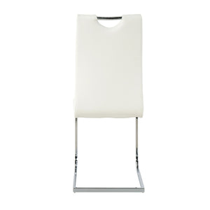 English Elm Modern Faux Leather Dining Side Chairs with Chrome Legs Ergonomic Set of 2 W210127287