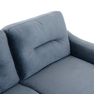 English Elm Couch Stylish Loveseat Sectional Sofa In Soft Blue-Grey Chenille For Small Spaces & Cozy Living Rooms W2121137322