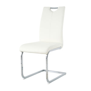 English Elm Modern Faux Leather Dining Side Chairs with Chrome Legs Ergonomic Set of 2 W210127287