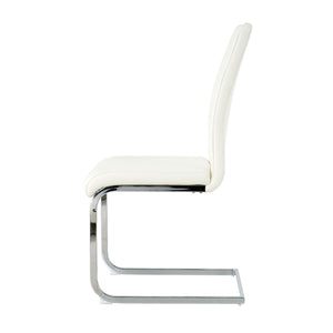 English Elm Modern Faux Leather Dining Side Chairs with Chrome Legs Ergonomic Set of 2 W210127287