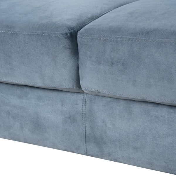 English Elm Couch Stylish Three-Seat Sectional Sofa In Blue-Grey Chenille For Small Spaces And Cozy Rooms W2121137324