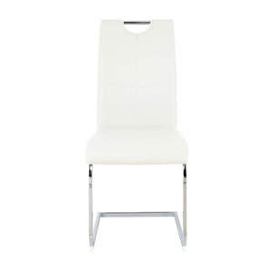 English Elm Modern Faux Leather Dining Side Chairs with Chrome Legs Ergonomic Set of 2 W210127287