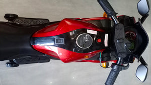 English Elm Kids 12v Ride on Motorcycle with Light up Wheels Training Stabilizers and Bluetooth W1760110296