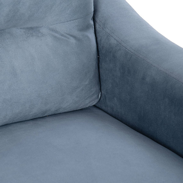 English Elm Couch Stylish Loveseat Sectional Sofa In Soft Blue-Grey Chenille For Small Spaces & Cozy Living Rooms W2121137322