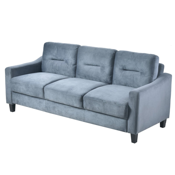 English Elm Couch Stylish Three-Seat Sectional Sofa In Blue-Grey Chenille For Small Spaces And Cozy Rooms W2121137324