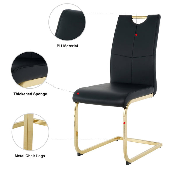 English Elm Modern Faux Leather Dining Side Chairs with Chrome Legs Ergonomic Set of 2 W210127291
