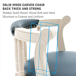 English Elm Bar Stools 29.5'' Leather & Wood Swivel Seat - Eco-Friendly, Stylish, Comfortable For Home & Cafe W2195P170924