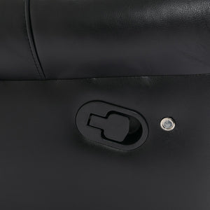 English Elm 3 Piece Faux Leather Manual Recliner Set with Led Base Lighting and Console Black SG001130AAB