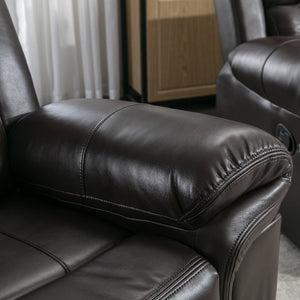 English Elm 3 Piece Faux Leather Manual Reclining Sofa Set with Led Base and Console SG001132AAD