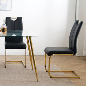English Elm Modern Faux Leather Dining Side Chairs with Chrome Legs Ergonomic Set of 2 W210127291