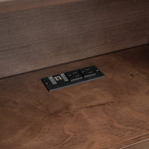 English Elm Full Full Size Storage Platform Bed with Trundle, 4-Tier Headboard Shelves and Dual Drawers, Solid Wood Espresso GX000356AAP