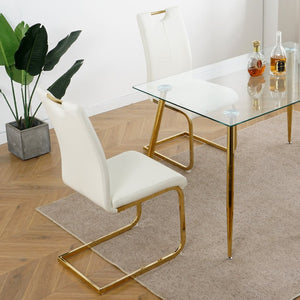 English Elm Modern Faux Leather Dining Side Chairs with Chrome Legs Ergonomic Set of 2 W210127292