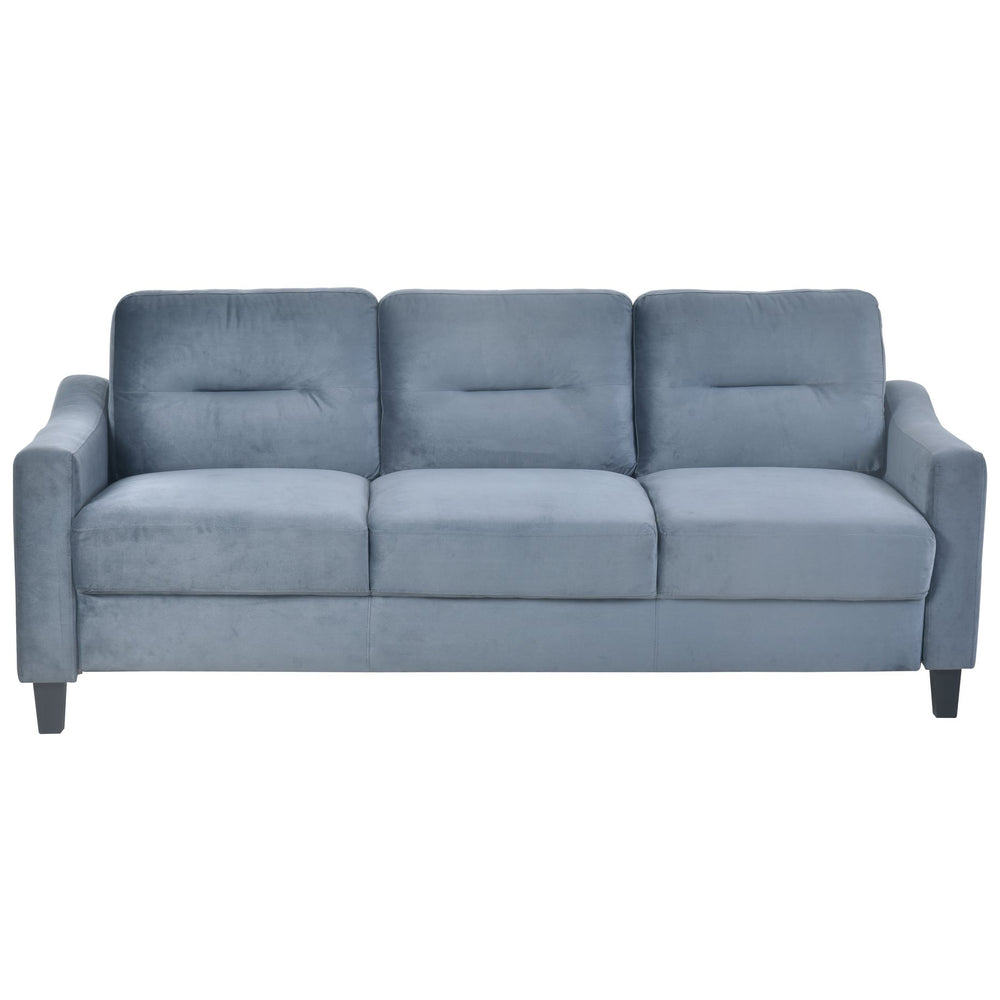 English Elm Couch Stylish Three-Seat Sectional Sofa In Blue-Grey Chenille For Small Spaces And Cozy Rooms W2121137324