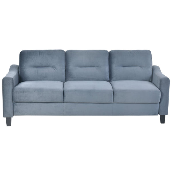 English Elm Couch Stylish Three-Seat Sectional Sofa In Blue-Grey Chenille For Small Spaces And Cozy Rooms W2121137324