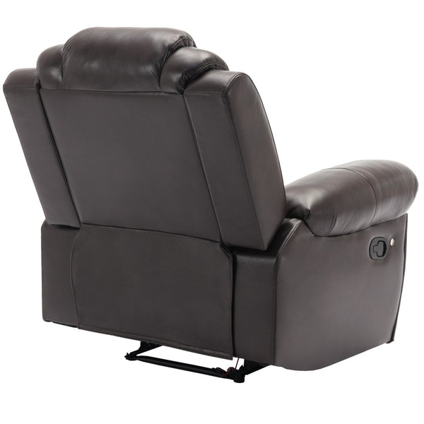English Elm 3 Piece Faux Leather Manual Reclining Sofa Set with Led Base and Console SG001132AAD