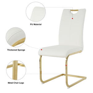English Elm Modern Faux Leather Dining Side Chairs with Chrome Legs Ergonomic Set of 2 W210127292