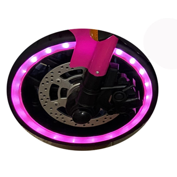 English Elm Kids 12v Electric Ride on Motorcycle with Light up Wheels Bluetooth and Training Pink W1760110298