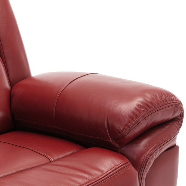 English Elm 3 Piece Faux Leather Manual Recliner Set with Led Base Lighting and Console Wine Red SG001130AAJ