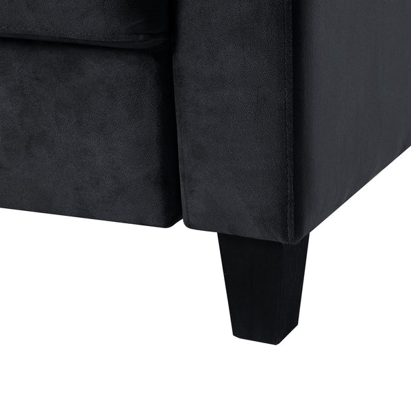 English Elm Couch Luxurious Velvet Loveseat - Stylish Mid-Century Design For Compact Living Rooms & Offices W2121137534