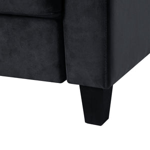 English Elm Couch Compact Velvet Loveseat - Stylish Mid-Century Modern Seating For Small Spaces & Offices W2121137529