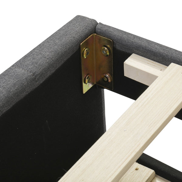 English Elm Twin Upholstered Platform Bed with Trundle & 3 Drawers, Linen Upholstery, Sturdy Wood Frame, Space-Saving Design Gray SF000049AAE