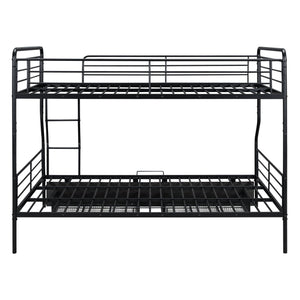 English Elm Full Full XL over Queen Metal Bunk Bed with Chrome Finish, Sturdy Iron Frame, Space-Saving Drawers and Stable Support for Kids and Teens Black SF000027AAB