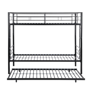 English Elm Twin Over Steel Bunk Bed with Pull Out Trundle Stair Access Kids Room W311120500
