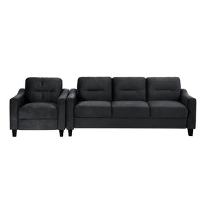 English Elm Couch Luxurious Velvet Loveseat - Stylish Mid-Century Design For Compact Living Rooms & Offices W2121137534