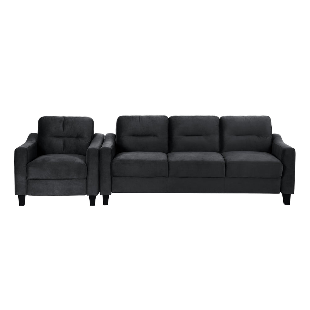 English Elm Couch Compact Velvet Loveseat - Stylish Mid-Century Modern Seating For Small Spaces & Offices W2121137529